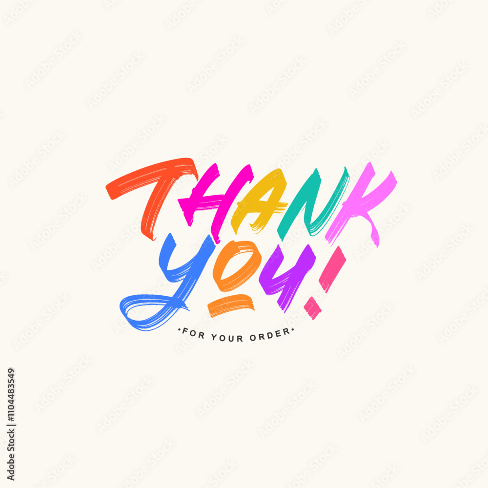 Thank you for your order card. Modern design with calligraphic inscription marker style. Square shape marketing template. Thank you for your order card. Modern design with calligraphic inscription marker style. Square shape marketing template.
