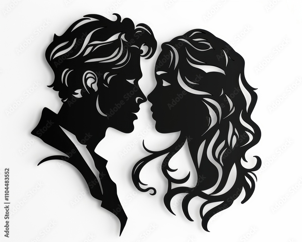 Silhouettes of a couple in an intimate moment, capturing romance and connection. Silhouettes of a couple in an intimate moment, capturing romance and connection.