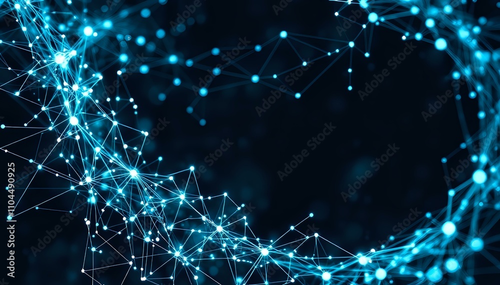 Obraz premium Cosmic Connections - Neural Network in Starscape