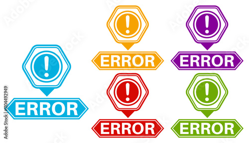 set error badge labels icon. caution maintenance symbol design template vector illustration