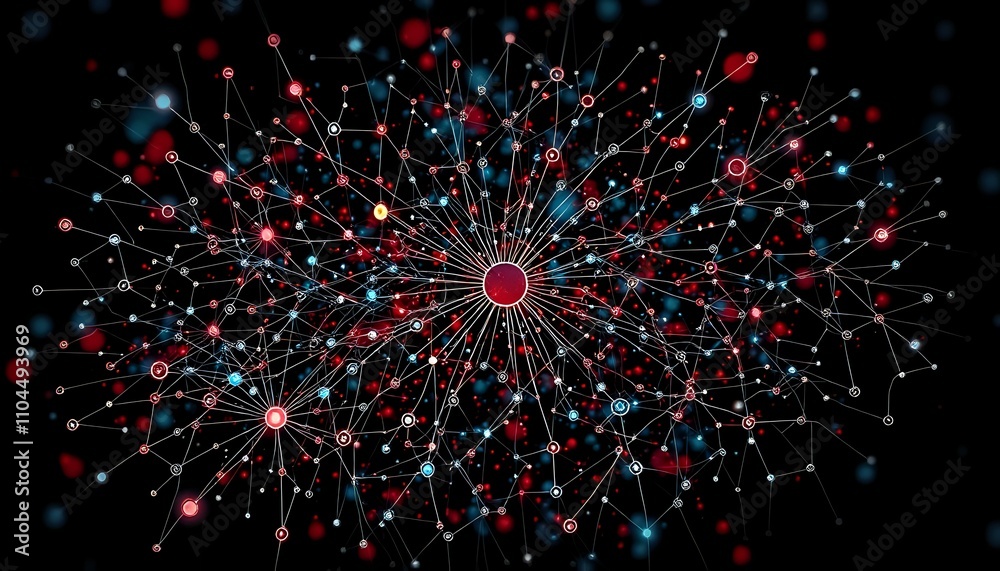 Fototapeta premium Explosive Starburst in Cosmic Cybersecurity Threat Landscape