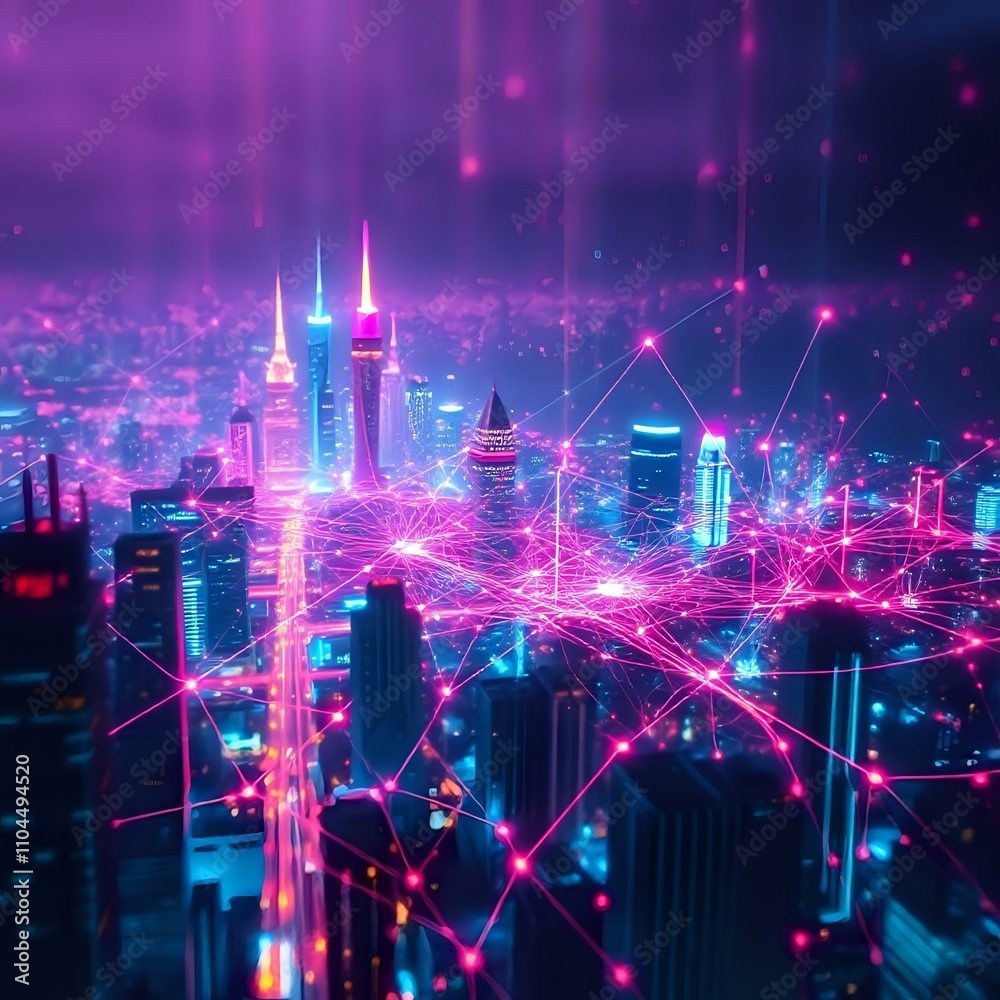Neon Cyberpunk Cityscape Neon Cyberpunk Cityscape