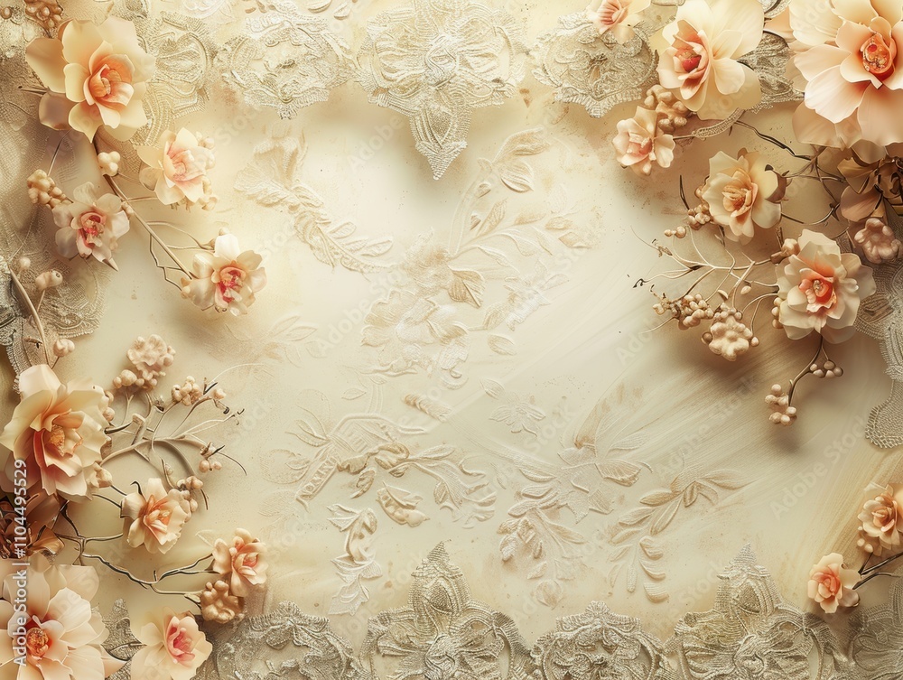 Elegant floral background with soft hues and intricate designs. Elegant floral background with soft hues and intricate designs.