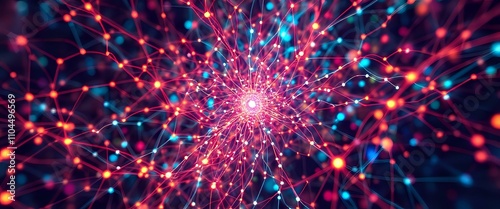 Cosmic Data Nexus - Vibrant Web of Energy & Connections