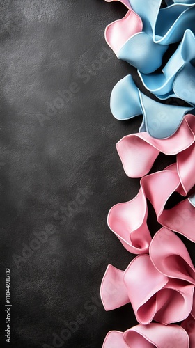 Studiolights beautifully enhance the delicate orchid flowers, revealing a captivating gradient of pink and blue set against a dramatic black backdrop.