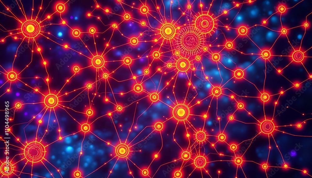 Neon Timeline of Tech Innovations: Glowing Constellation of Historical Nodes