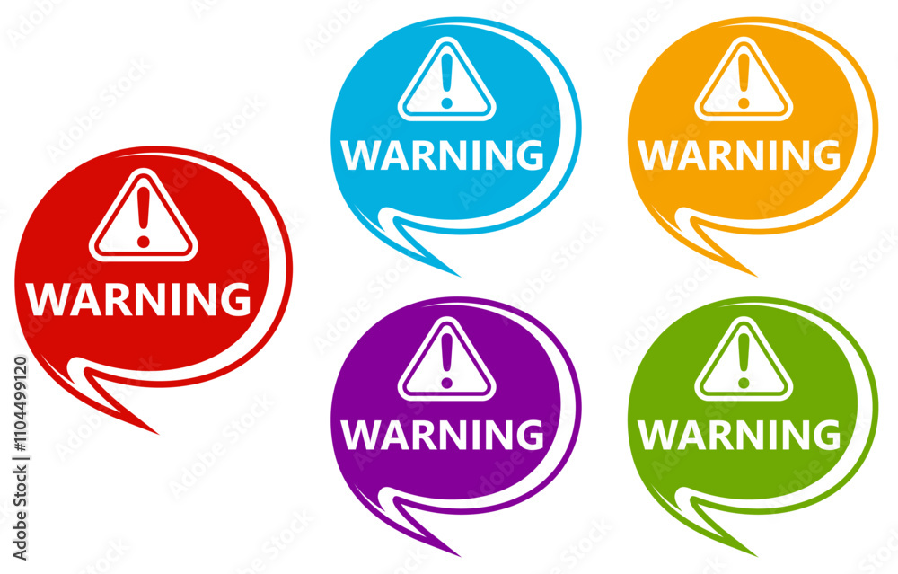 set banner warning icon sign. warning symbol labels design vector illustration set banner warning icon sign. warning symbol labels design vector illustration
