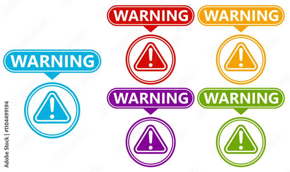 vector set warning icon sign. Caution danger signs Attention symbol labels sticker template design illustration vector set warning icon sign. Caution danger signs Attention symbol labels sticker template design illustration