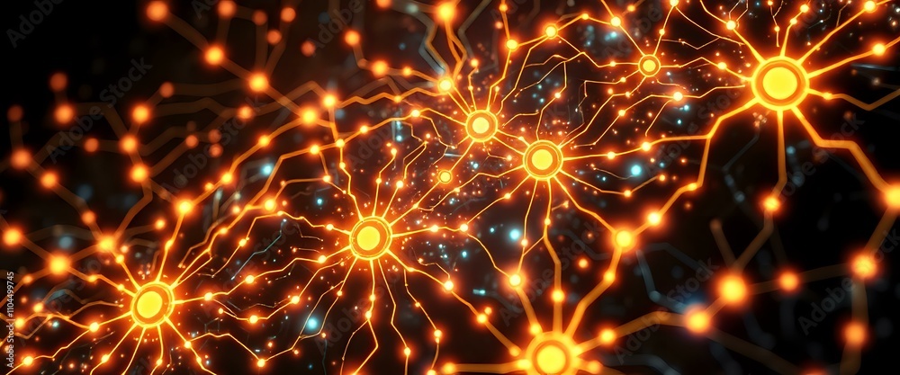 Neural Network Cityscape - Futuristic Glow Neural Network Cityscape - Futuristic Glow