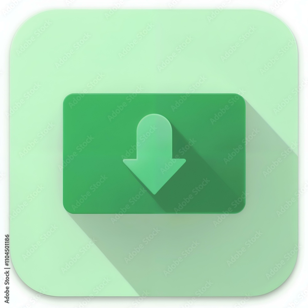 A green download icon with a downward arrow in a rounded square on a light green background. The icon casts a subtle shadow, adding depth to the design. A green download icon with a downward arrow in a rounded square on a light green background. The icon casts a subtle shadow, adding depth to the design.