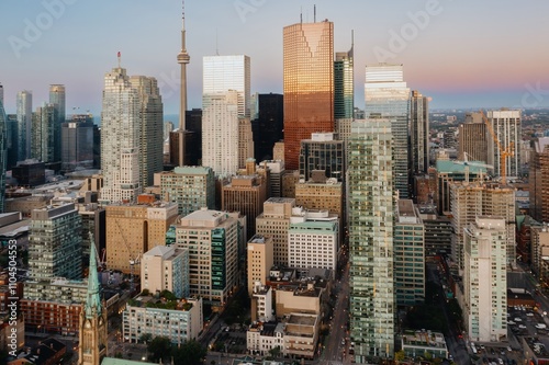 Fototapeta Naklejka Na Ścianę i Meble -  Toronto downtown city skyline at sunrise, Ontario, Canada.