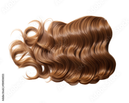 a brown wavy hair on a white background