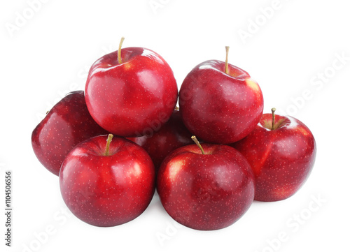 Fresh ripe red apples isolated on white