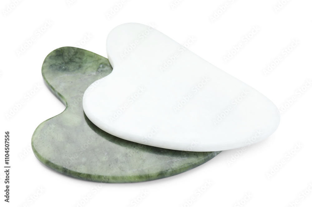 Different gua sha tools isolated on white Different gua sha tools isolated on white