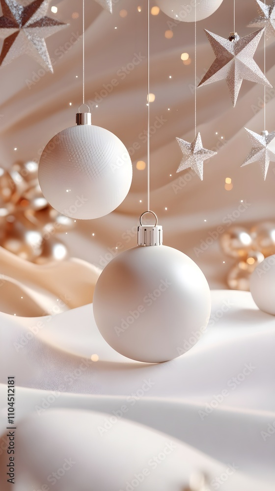 Christmas neutral minimalistic three-dimensional background Christmas neutral minimalistic three-dimensional background