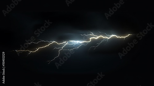 A dramatic depiction of lightning striking across a dark sky, showcasing nature's power and beauty.