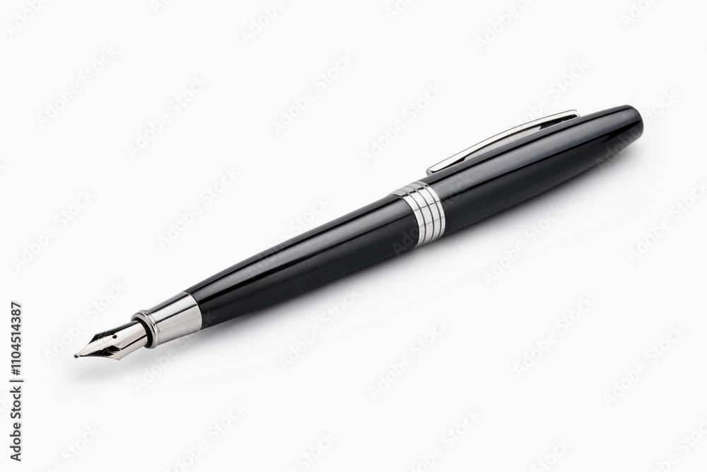 Black luxury pen isolated on white background with clipping path Black luxury pen isolated on white background with clipping path