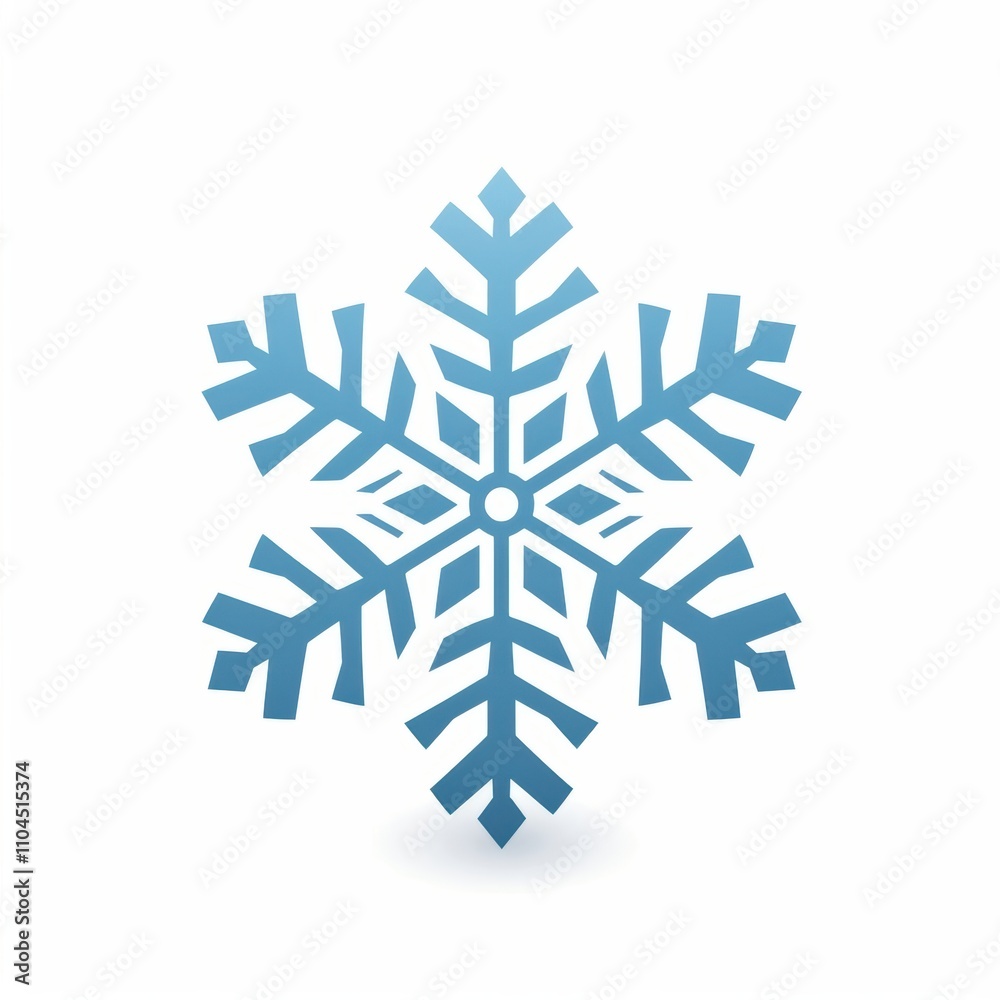 Stylized blue snowflake on a white background, symbolizing winter and cold weather. Stylized blue snowflake on a white background, symbolizing winter and cold weather.