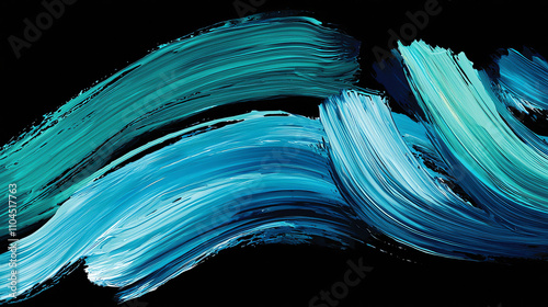 Brushstroke patterns created in various shades of blue on a dark background showcasing abstract art techniques