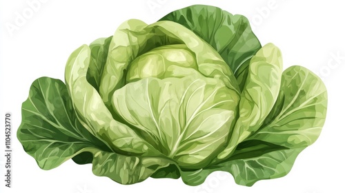 Wallpaper Mural Green cabbage white background. Torontodigital.ca