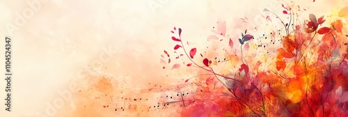 a painting of a tree with music notes on it's branches