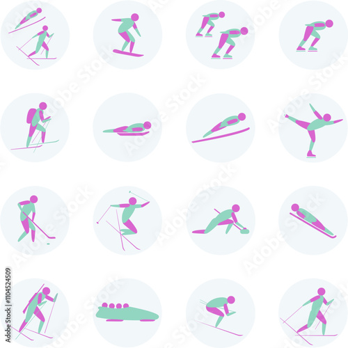 Set of icons. Winter set of icons. 