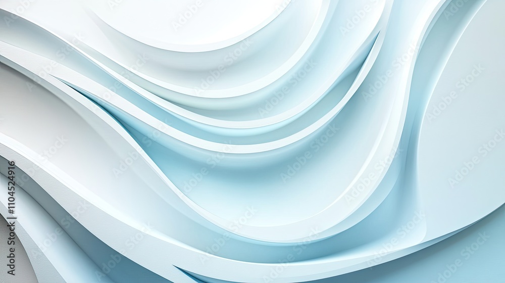 Fototapeta premium Abstract light blue and white wavy background.