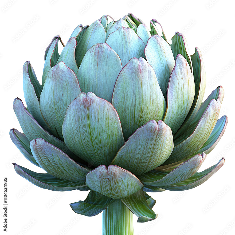 Green artichoke isolated on white background. Great for packaging design, flyers and other
