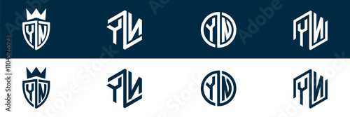 Free Download YN NY letter logo set design - GFXLoad