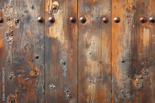 A rustic wooden background with a natural finish, including visible nail heads and grain patterns that enhance the earthy, vintage appeal.