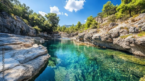 Thassos: Giola pool, sea, rocks, stunning details.