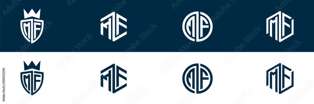 MF FM letter logo set design MF FM letter logo set design