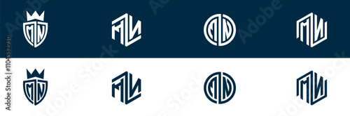 MN NM letter logo set design