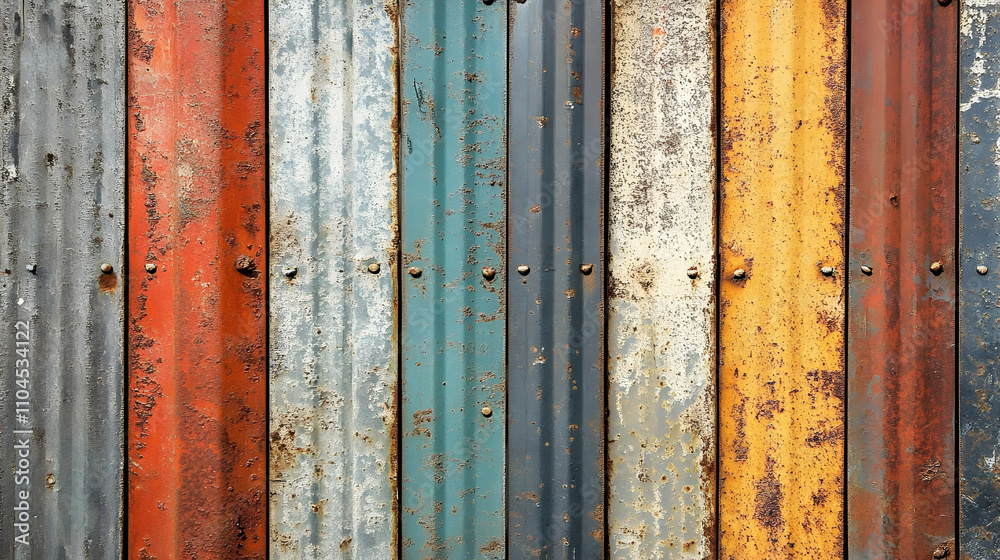 Rustic Corrugated Metal Texture Background Rustic Corrugated Metal Texture Background