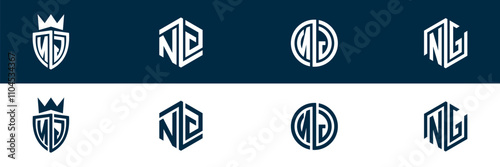 Free Download NG GN letter logo set design - GFXLoad