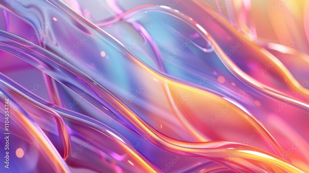 Abstract glass wave pattern background with colorful light illumination. Abstract glass wave pattern background with colorful light illumination.
