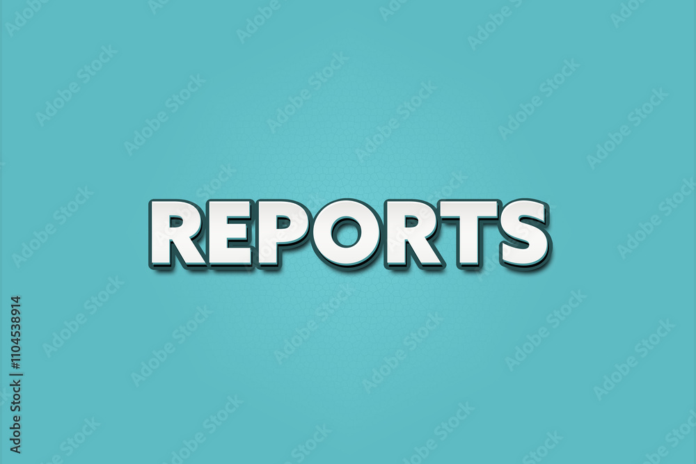 Fototapeta premium Reports.. A Illustration with white text isolated on light green background.