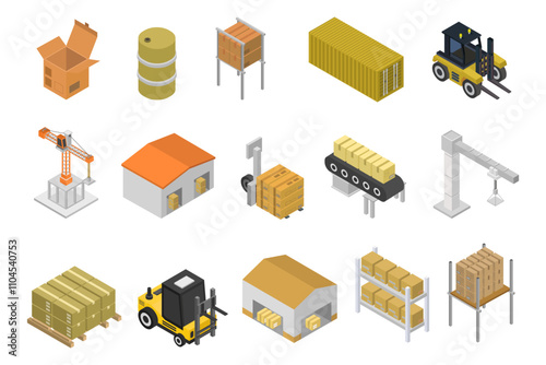 Logistics elements isometric