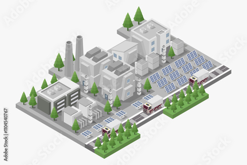 Isometric solar power plant