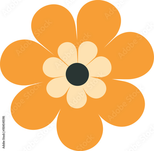cartoon orange flower