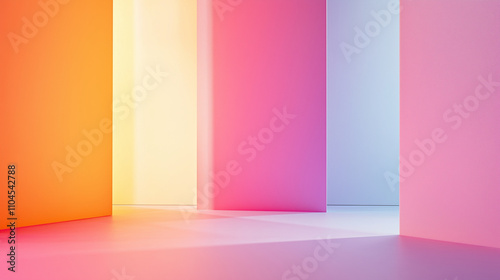 Graphic image of pastel colors interior building for background, free space for text