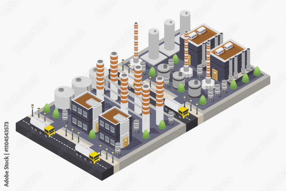 Obraz premium Oil industry isometric