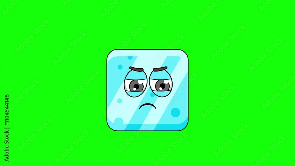 Angry emoticon of ice cube character, loop animation emoji Angry emoticon of ice cube character, loop animation emoji
