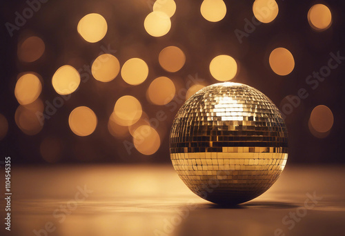 Shiny gold disco ball