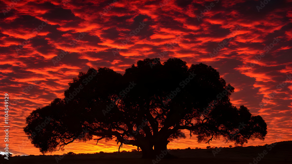 Fiery Sunset Silhouette Landscape Photography Fiery Sunset Silhouette Landscape Photography