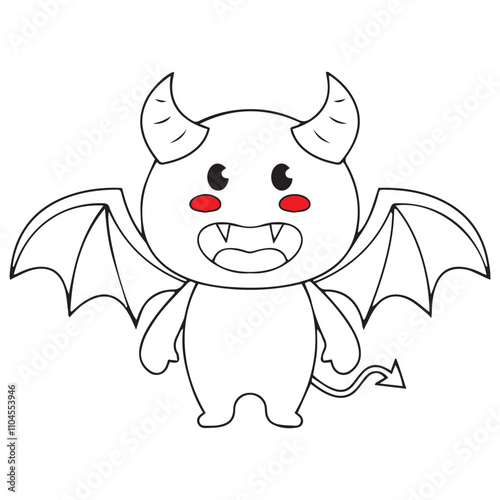 Cute Devil Vector - Playful and Adorable Cartoon Design