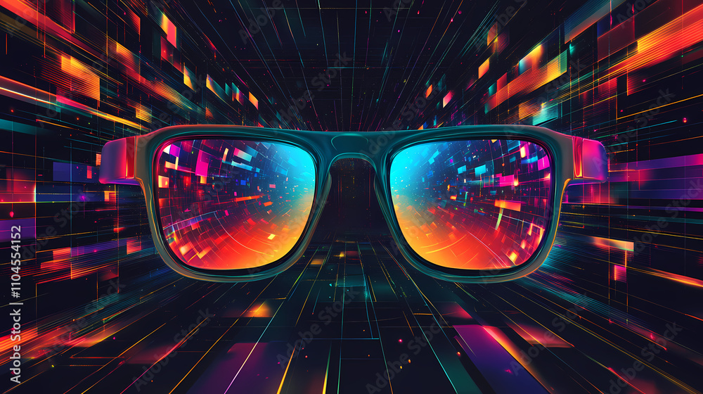 Distorted perspectives, transparent, chromatic aberration, black background. Chromatic. Illustration Distorted perspectives, transparent, chromatic aberration, black background. Chromatic. Illustration