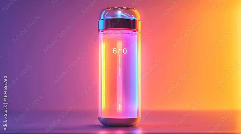 Vibrant 3D Render of a Futuristic Water Bottle Vibrant 3D Render of a Futuristic Water Bottle