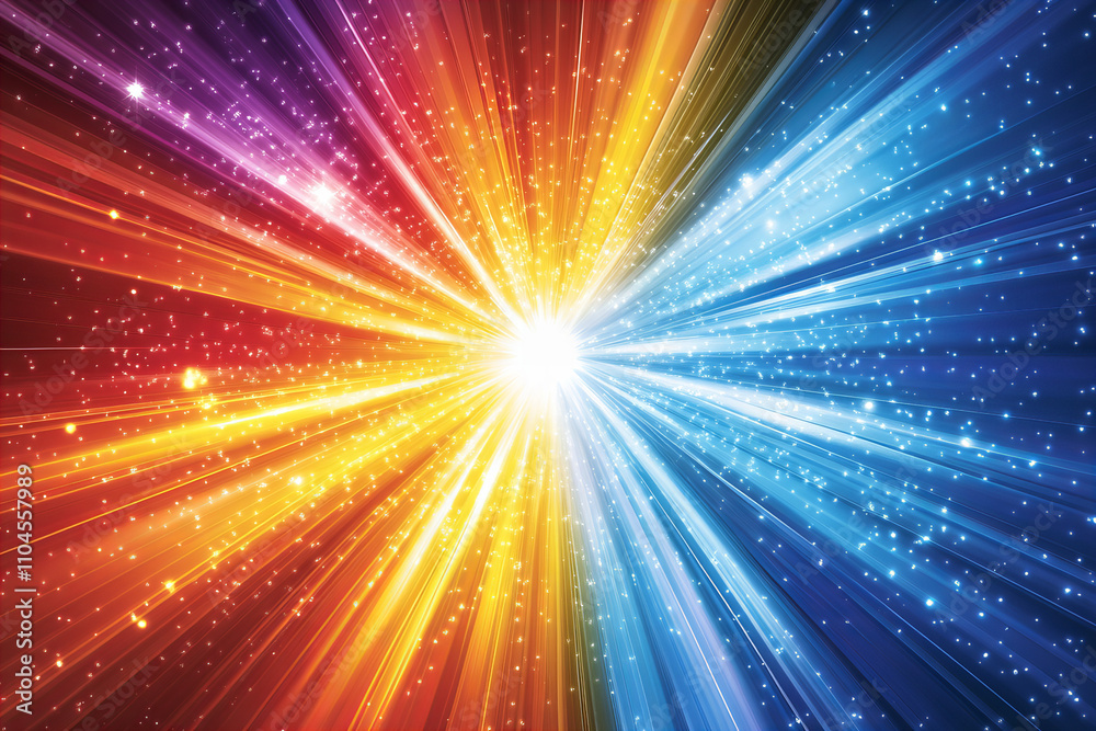 Fototapeta premium Vivid abstract bokeh light rays with shimmering sparkles, soft gradient hues, and glowing atmosphere for festive celebrations and creative design inspirations