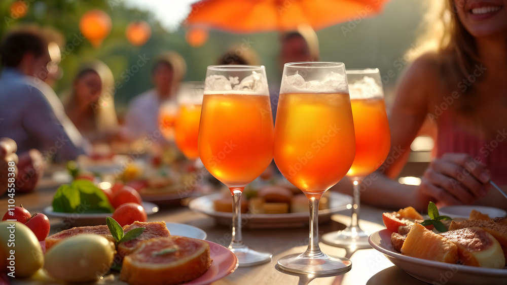 Naklejka premium Summer Brunch with Aperol Cocktails